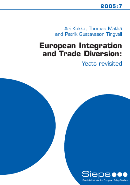 European Integration and Trade Diversion: Yeats revisited (2005:7)