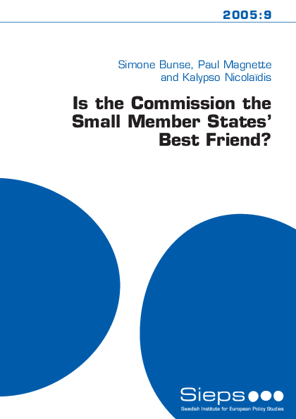 Is the Commission the Small Member States; Best Friend? (2005:9)