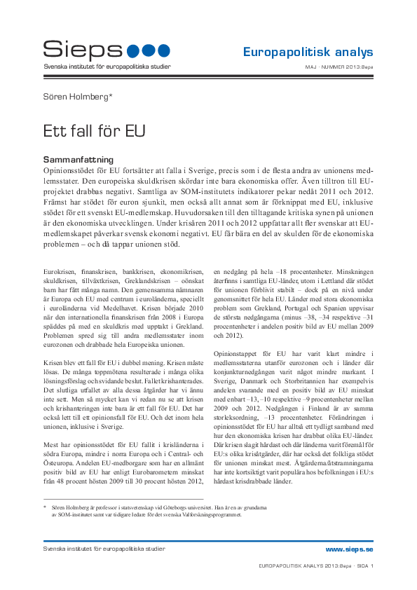 Ett fall för EU (2013:8epa)