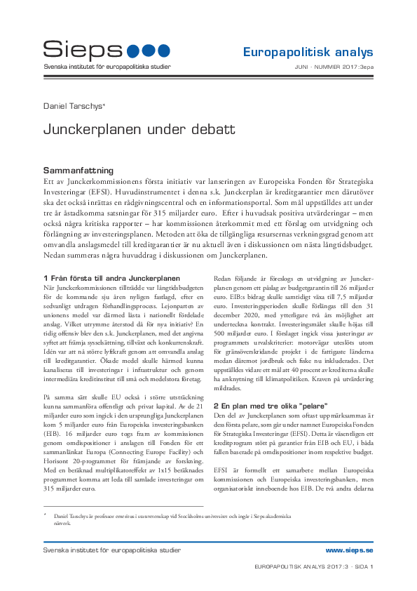 Junckerplanen under debatt (2017:3epa)